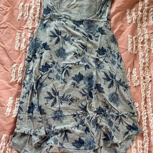 Grey with blue flower AE tank top